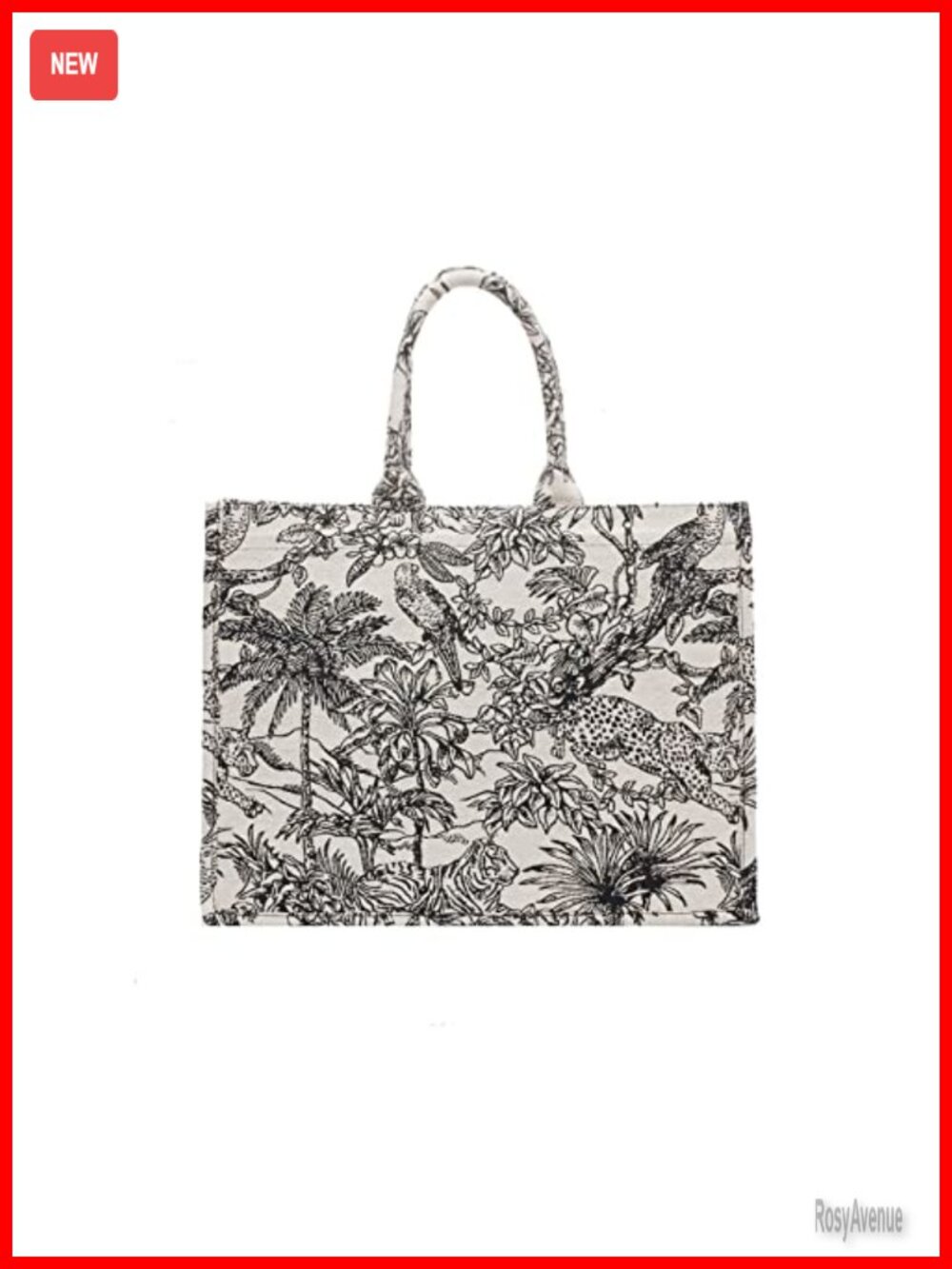 Linen Cotton Embroidered Floral Tote Large Capacity Satchel Handbag